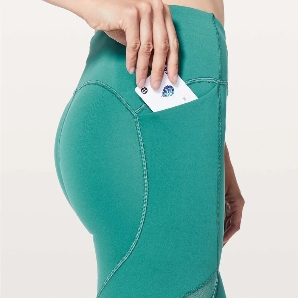 Lululemon On Pace Crop 21” Deep Cove Green Sz 4